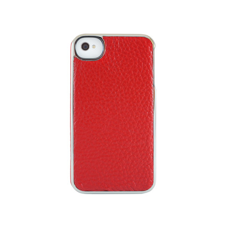 Leather Wrap Case for iPhone 4/4s // Scarlet + Silver