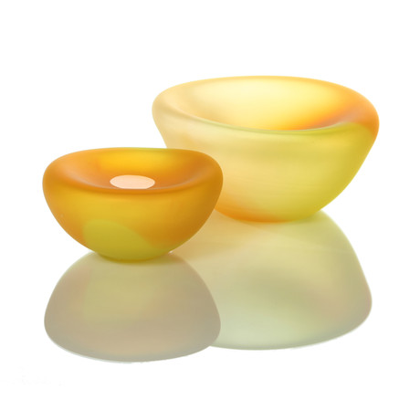 Cell Bowl // Citron Saffron Etched (Small: 6"D, 4lbs)