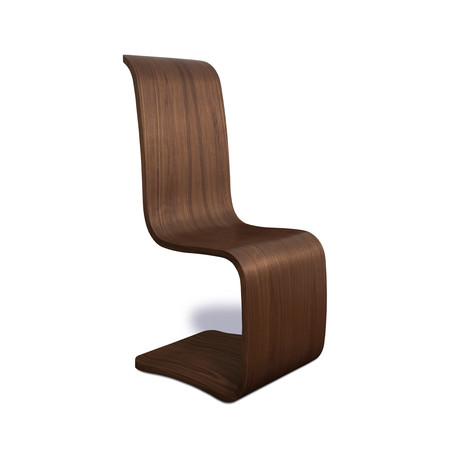 Curl dining chair walnut wood tom schneider curved furniture medium