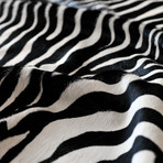 Togo Cowhide Rug // Zebra (Zebra Black On Off-White // 6' x 7')