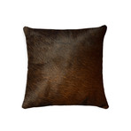 Torino Cowhide Pillow // Patterned // 18" Square (Black)
