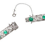 Art Deco Emerald & Diamond Platinum Bracelet // c. 1925