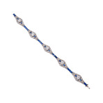 Art Deco Sapphire & Diamond Platinum Bracelet // c. 1930's