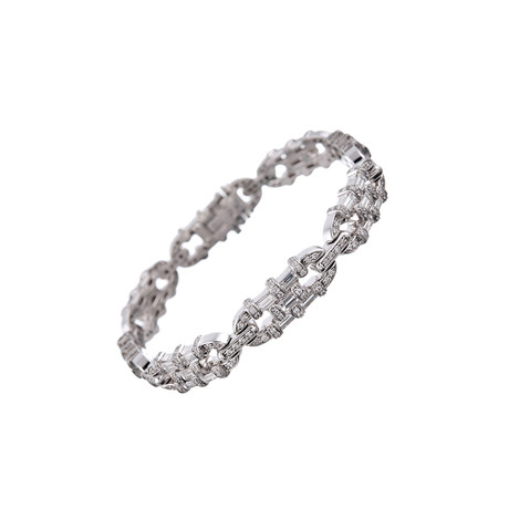 Elegant Mixed Cut Diamond Link Bracelet