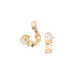 Chanel Quilted Golden Ear Cuffs With Diamonds