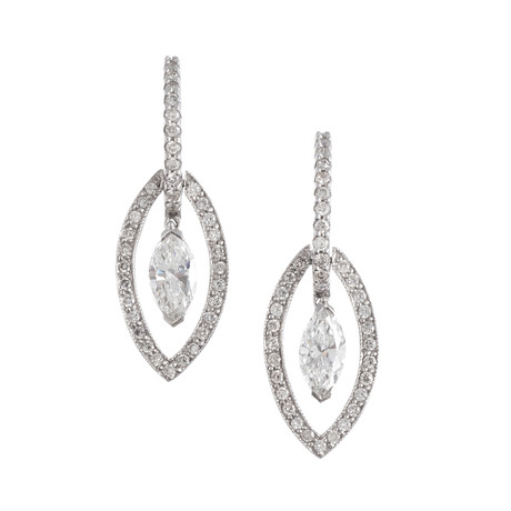 Modern Bridal Marquise Diamond Earrings