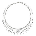 Diamond Drop Snowflake Platinum Necklace