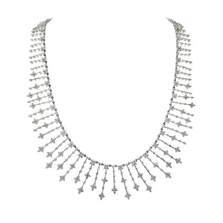 Diamond Drop Snowflake Platinum Necklace