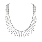 Diamond Drop Snowflake Platinum Necklace