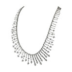 Diamond Drop Snowflake Platinum Necklace