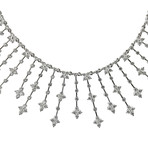 Diamond Drop Snowflake Platinum Necklace