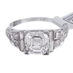 Asscher Cut Diamond & Platinum Ring // c. 1930's