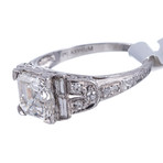 Asscher Cut Diamond & Platinum Ring // c. 1930's