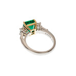 David Webb Emerald & Diamond Platinum Ring