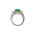 David Webb Emerald & Diamond Platinum Ring