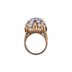 Diamond Dome Yellow Gold Cocktail Ring // c.1960's