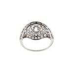 Art Deco Diamond & Platinum Halo Ring // c. 1930's