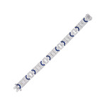 Sapphire Diamond Art Deco Style Platinum Bracelet