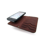 SPORT Leather Wallet Case for iPhone 5 (Brown)