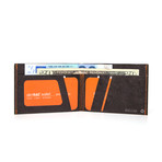 Stitched SlimFold(TM) Tyvek® Wallet-MICRO (Black and Orange)