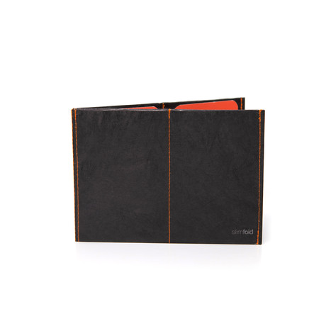 Stitched SlimFold™Tyvek® Wallet // Original // Black & Orange (Black and Orange)