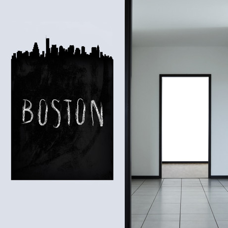 Boston Chalkboard Skyline Wall Decal