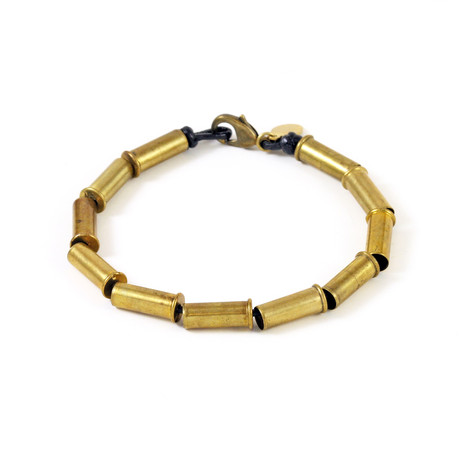 Brass Bullet Tube Bracelet (Small – 7.75”)
