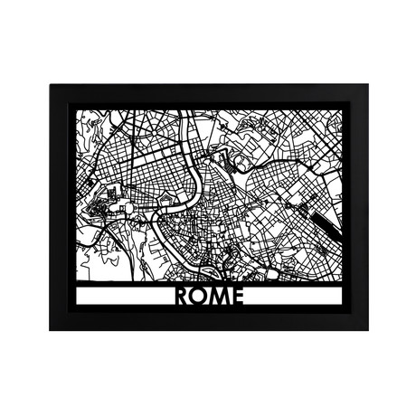 Rome Cut Map with Text // 18"x 24"