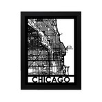 Chicago Cut Map with Text // 18"x 24"