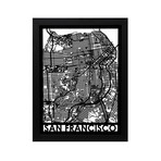 San Francisco Cut Map with Text // 18"x 24"