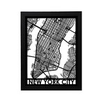 New York City Cut Map with Text // 18"x 24"