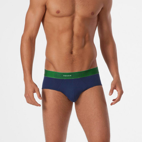 3 Pack Touch Contour Pouch Brief // Navy & Green (Large: 34-36")