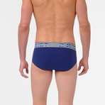 3 Pack Athletic Contour Pouch Brief // Navy Blue (Large: 34-36")