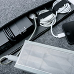 Portable Charging Station Folio with Built-in Battery // Grey Felt