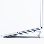 Portable Laptop Stand + Sleek Leather Folio // Black (Black)