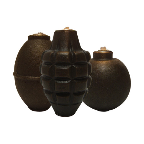 Hand Grenade Oil Lamp Set  // Natural