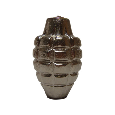 Hand Grenade Oil Lamp // Silver Pineapple