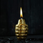 Hand Grenade Oil Lamp // Gold Pineapple