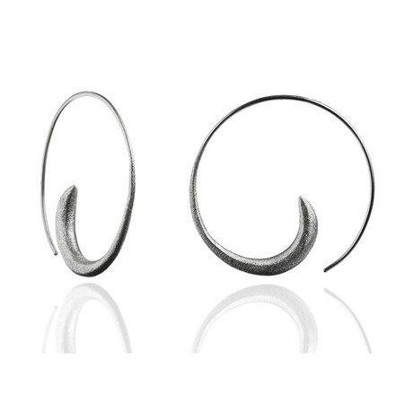 Brushed Swirly Earrings // Small