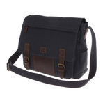 Hoxton Canvas + Leather Messenger Bag // Navy