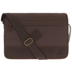 Portobello Canvas + Leather Messenger Bag // Woodland Brown