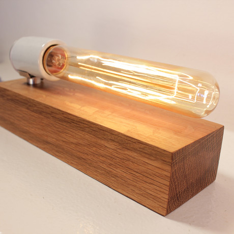 Spring of Goliath Lamp // Oak (Cord: Red)