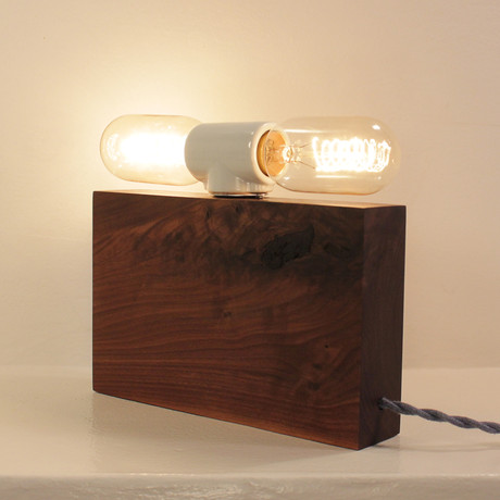 Double Vision Lamp // Walnut (Cord: Red)