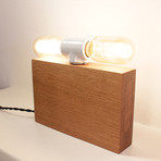 Double Vision Lamp // Oak (Cord: Red)
