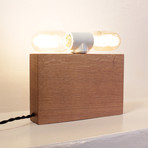 Double Vision Lamp // Oak (Cord: Red)
