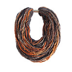 Scarf Necklace // Orange Grey