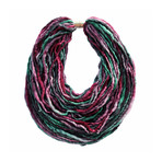 Scarf Necklace // Raspberry Green