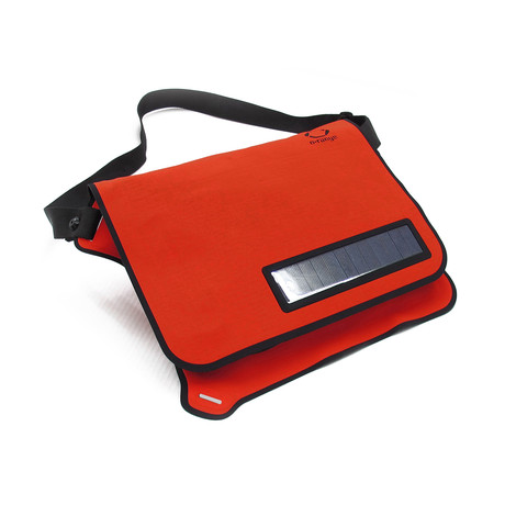 Flat Solar Messenger Bag  // Red