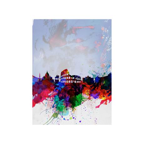 Rome Watercolor Skyline (15"W x 20"H)