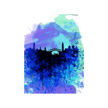 Venice Watercolor Skyline (15"W x 20"H)